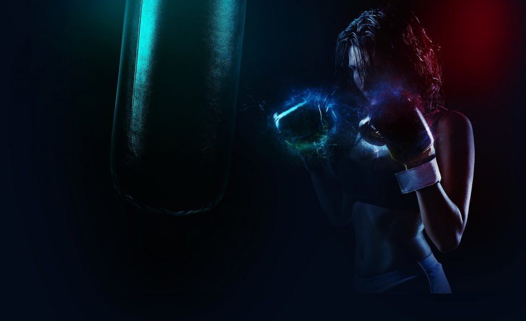 femme pouvoir miracle gants boxe